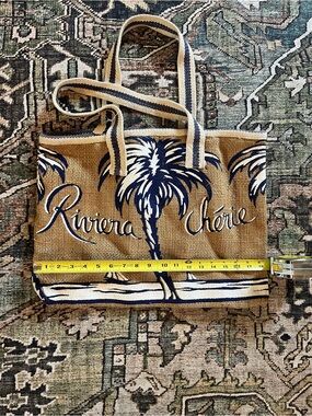 Riviera Chérie Navy and Tan Tote Bag